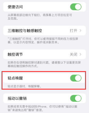 蔚县苹果授权维修站分享iPhone轻点无法唤醒怎么办 