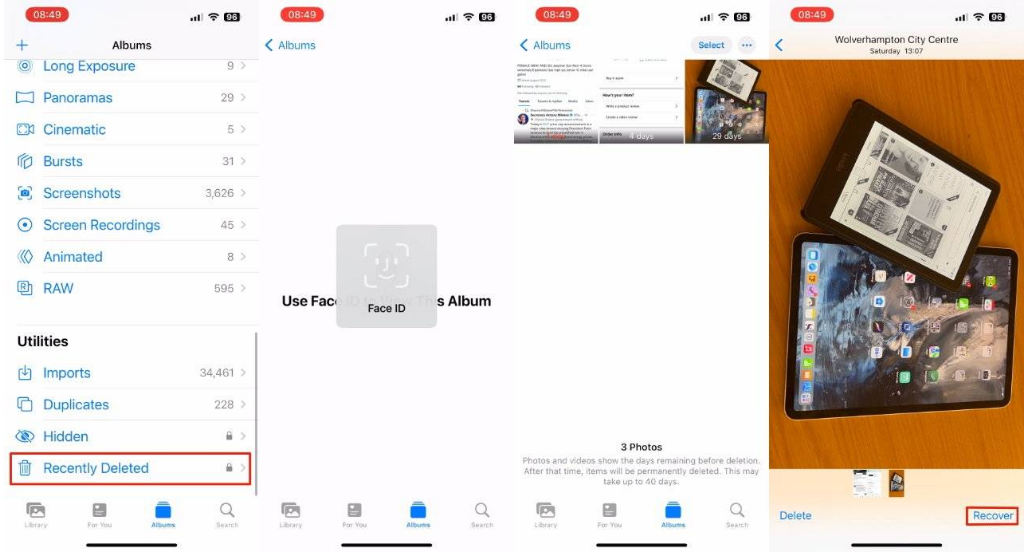 蔚县苹果14维修分享 iPhone14 上恢复已删除的照片 